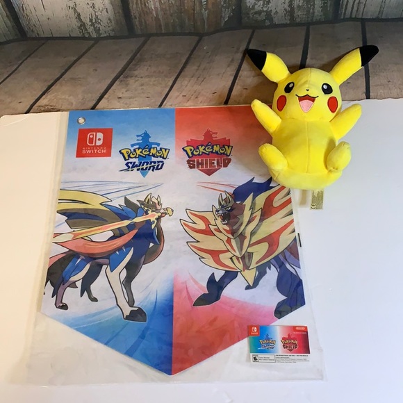 Pokémon Promo Wall Hanging & Pikachu Plush